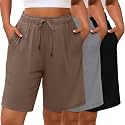 Evervibe 3 Pack Women's Plus Size Bermuda Shorts