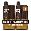 Every Man Jack Amber+Sandalwood Hydrating Mens Body Wash for All Skin Types-Cleanse, Nourish, and Hydrate Skin with Naturally Derived Ingredients-Paraben Free, Phthalate Free, Dye Free-24oz(Pack of 2)