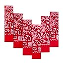 Every-ville Cotton Bandana Handkerchief for Men &amp; Women, 6 Pack