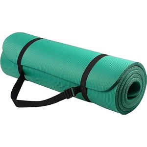 everyday essentials 12-inch extra thick high density anti-tear exercise yoga mat with carrying strap