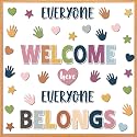 Everyone Belongs Here Bulletin Board Set Boho Welcome Classroom Decoration Hands Stars Hearts Paper Cutouts for Teachers Back to School Elementary and Middle School Wall Door Decor Party Supplies