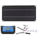 EVGATSAUTO Solar Panel Kit 60W 18V USB Outputs Solar Panel Controller Combo with 100A Charge Controller