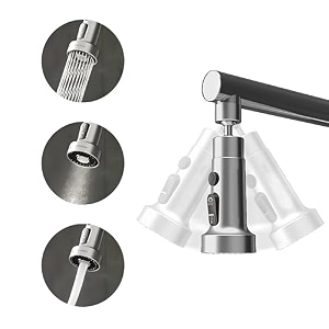 evgref kitchen sink tap extender - 360 rotatable water-saving nozzle 70 water savings wide spray range easy fit for faucets 55 x 55 x 135 cm