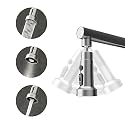 Evgref Kitchen Sink Tap Extender - 360° Rotatable Water-Saving Nozzle, 70% Water Savings, Wide Spray Range, Easy Fit for Faucets (5.5 x 5.5 x 13.5 cm)