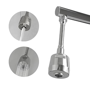 evgref tap extension for kitchen sink  2 flow modes  360 rotating faucet  flexible faucet extender for taps  aerators for water tap  upto 50 water savingpack of 1 silver