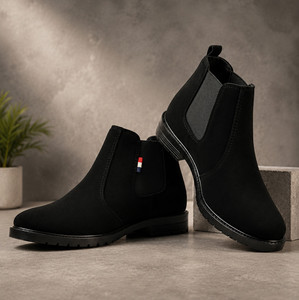 EVICTA Trendy Suede Leather Chelsea Boots for