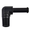 EVIL ENERGY 1/2" NPT Male to 5/8" Barb Fitting Adapter 90 Degree Aluminum Black