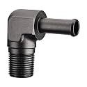 EVIL ENERGY 1/2" NPT Male to 3/8" Barb Fitting Adapter 90 Degree Aluminum Black