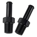 EVIL ENERGY 1/4" NPT Male to 3/8" Barb Fitting Adapter Straight Aluminum Black 2PCS