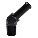 EVIL ENERGY 1/4" NPT Male to 3/8" Barb Fitting Adapter 45 Degree Aluminum Black