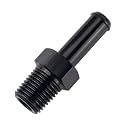 EVIL ENERGY 1/4" NPT Male to 3/8" Barb Fitting Adapter Straight Aluminum Black