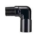 EVIL ENERGY 1/8" NPT Female to Male Fitting Adapter 90 Degree Elbow Aluminum Black