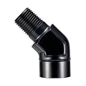 EVIL ENERGY 1/8" NPT Female to Male Fitting Adapter 45 Degree Elbow Aluminum Black