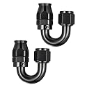 EVIL ENERGY 10AN PTFE Fitting Hose End Fitting 180 Degree Black for PTFE Hose Only 2PCS