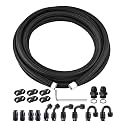 EVIL ENERGY 10AN PTFE Fuel Line Kit, AN10 E85 Nylon Braided Fuel Hose kit 20FT Black
