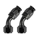 EVIL ENERGY 12AN PTFE Hose End Fitting 45 Degree Black for PTFE Hose Only 2PCS