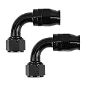 EVIL ENERGY 12AN PTFE Hose End Fitting 90 Degree Black for PTFE Hose Only 2PCS