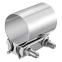 EVIL ENERGY 2.25 Inch Exhaust Clamp, 2 1/4" Butt Joint Band Clamp Sleeve Coupler Stainless Steel for Pipes, Mufflers, Catalytic Converters 4PCS
