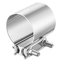 EVIL ENERGY 3.0 Inch Exhaust Clamp, Butt Joint Band Clamp Sleeve Coupler Stainless Steel for Pipes, Mufflers, Catalytic Converters 4PCS