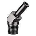 EVIL ENERGY 3/8" NPT Male to 3/8" Barb Fitting Adapter 45 Degree Aluminum Black