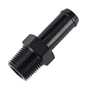 EVIL ENERGY 3/8" NPT Male to 1/2" Barb Fitting Adapter Straight Aluminum Black
