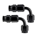 EVIL ENERGY 3AN PTFE Hose End Fitting 90 Degree Black for PTFE Hose Only 2PCS