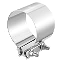 EVIL ENERGY 4 Inch Exhaust Clamp Butt Joint Band Clamp Sleeve Coupler 2PCS