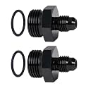 EVIL ENERGY 4AN Flare to 8AN ORB Male 2PCS Fuel Rail Adapter Fitting Black
