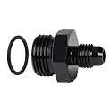 EVIL ENERGY 4AN Flare to 8AN ORB Male Fuel Rail Adapter Fitting Black
