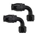 EVIL ENERGY 4AN PTFE Hose End Fitting 90 Degree Black for PTFE Hose Only 2PCS