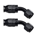 EVIL ENERGY 4AN PTFE Hose End Fitting 45 Degree Black for PTFE Hose Only 2PCS
