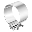 EVIL ENERGY 5.0 Inch Exhaust Clamp, Butt Joint Band Clamp Sleeve Coupler Stainless Steel for Pipes, Mufflers, Catalytic Converters 4PCS
