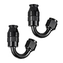 EVIL ENERGY 6AN PTFE Fitting Hose End Fitting 150 Degree Black for PTFE Hose Only 2PCS