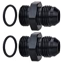 EVIL ENERGY 8AN Flare to 8AN ORB Male 2PCS Fuel Rail Adapter Fitting Black