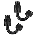 EVIL ENERGY 8AN PTFE Fitting Hose End Fitting 150 Degree Black for PTFE Hose Only 2PCS