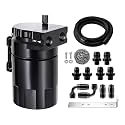 EVIL ENERGY Oil Catch Can, 300ml Baffled Catch Can Kit, Universal Aluminum Air Oil Separator 2 Port with 10AN CPE Fuel Hose & Fitting Kits