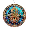 Evil Eye Christmas Ornament 2026 with Hamsa Hand and Fatima Symbol for Christmas Tree, Mystical Spiritual Decor and Good Luck Gift, Bohemian Holiday Decoration for Home, Women and Meditation Spaces