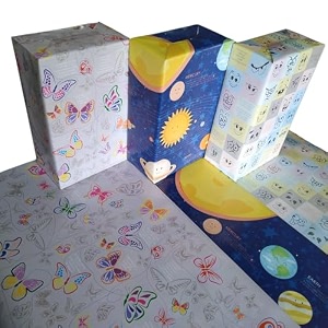 evince wrapping paper - pack of 6 large gift packing paper with 2834 x 2034 - multi occasion gift paper for diwali birthday wedding party decor - premium recyclable gift wrapper with fun facts