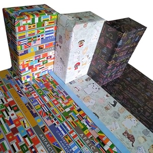 evince wrapping paper - pack of 6 large gift packing paper with 2834 x 2034 - multi occasion gift paper for diwali birthday wedding party decor - premium recyclable gift wrapper with fun facts