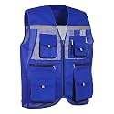 EVION Men's Silk Standard Length Customized Reflective Safety Jacket ES-16200 - Engineers Vest, Labour and Cycling Safety Jacket for Bikers (Royal Blue) Large