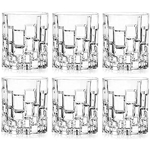eviqe store premium style whiskey glass set of 6 round iceberg glass
