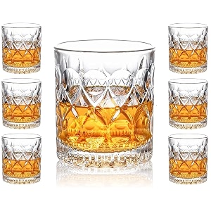 premium style whiskey glass set of 6 circle glass