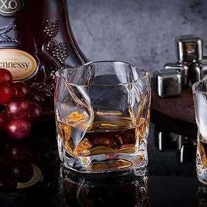 premium style whiskey glass set of 6 wave glass
