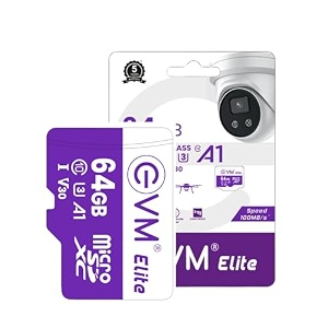 evm elite 64gb microsdxc class 10 u3 v30 memory card - 100 mbs read speed - cctv camera mobile drone - 5 years warranty eetf_64gu3