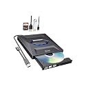 EVM USB 3.0 & Type C External CD DVD Writer RW Optical Drive CD/DVD ROM +/-RW, SD/TF Card Reader Ports, USB-C Hub for Laptop, PC, Desktop - 1 Year Warranty (EVM-EXT-CD-01)