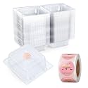 Evnlo 100 Pack Heavy Duty Clear Clamshell Food Containers with 500 Stickers