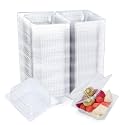 Evnlo 200 Count Heavy Duty Clear Clamshell Food Containers Hinged with Lids