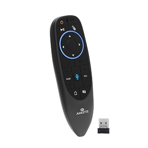 evofox by amkette air smart remote with voice command and mouse mode compatible with smartandroid tv projectors stb box pcs and laptops 24ghz usb receiver black
