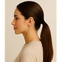 EVOGIRL Rubber Bands for Hair Soft and Smooth No Tug Elastic Hair Ties for Women and Girls - Gentle Stretch Ponytail Holders for Everyday Use, Stretchable Black Hair Bands Medium (Pack of 25)