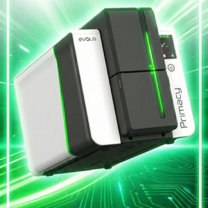 evolis primacy 2 green lcd single function color thermal transfer printer